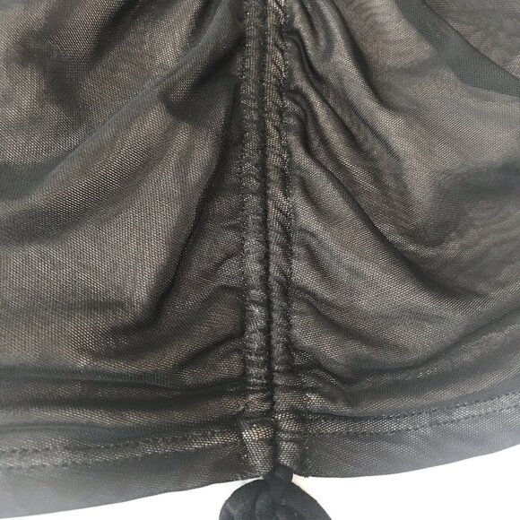 Y2K Top Womens Medium Mesh Ruched Fairy Grunge Goth Whimsigoth Witchy Rave Club - Picture 4 of 10